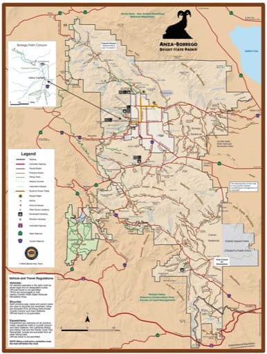 map of Anza-Borrego Desert - Visitor Map