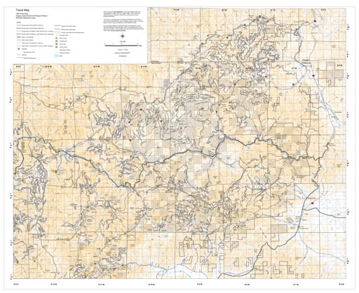 Motor Vehicle Travel Map (MVTM) of Oak Knoll in Klamath National Forest (NF) in California. Published by the U.S. Forest Service (USFS).