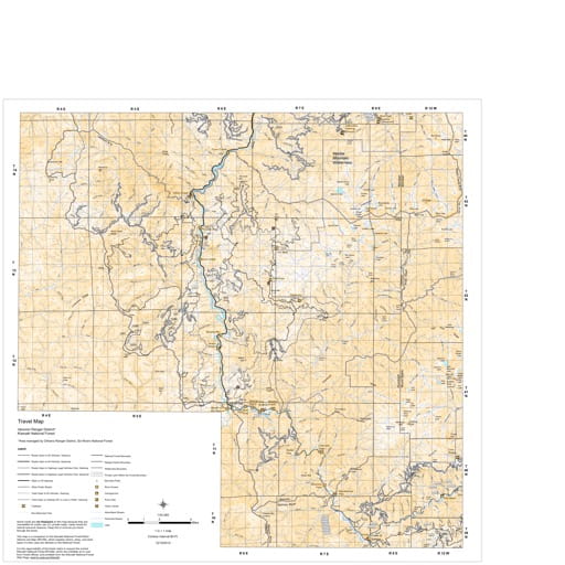 Motor Vehicle Travel Map (MVTM) of Ukonom in Klamath National Forest (NF) in California. Published by the U.S. Forest Service (USFS).