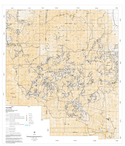 Motor Vehicle Travel Map (MVTM) of Salmon River in Klamath National Forest (NF) in California. Published by the U.S. Forest Service (USFS).