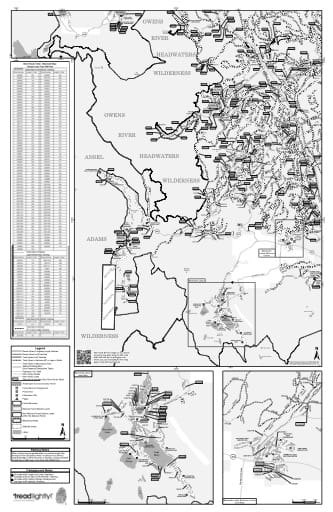 Motor Vehicle Use Map (MVUM) of the Mammoth area in Inyo National Forest (NF) in California. Published by the U.S. Forest Service (USFS).