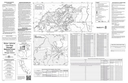 Motor Vehicle Use Map (MVUM) of Oak Knoll Ranger District North in Klamath National Forest (NF) in California. Published by the U.S. Forest Service (USFS).