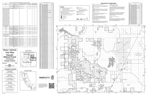 Motor Vehicle Use Map (MVUM) of Goosenest Ranger District North in Klamath National Forest (NF) in California. Published by the U.S. Forest Service (USFS).
