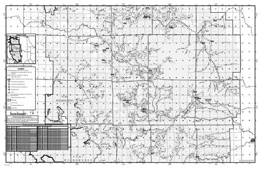 map of Mendocino MVUM - North Central 2017