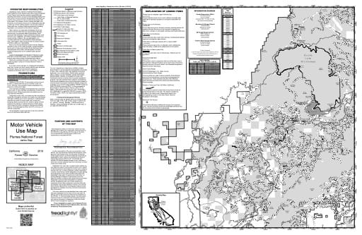 Motor Vehicle Use Map (MVUM) of Jarbo Gap in Plumas National Forest (NF) in California. Published by the U.S. Forest Service (USFS).