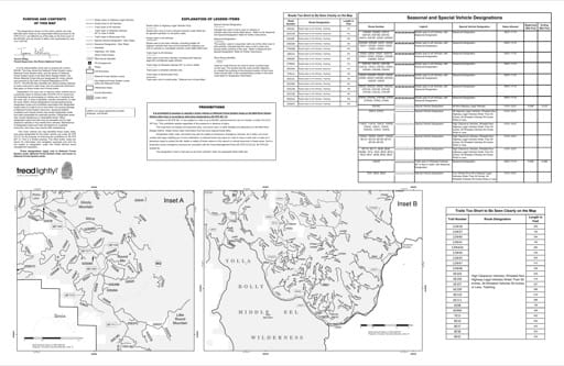 map of Six Rivers MVUM - Mad River South Back 2012