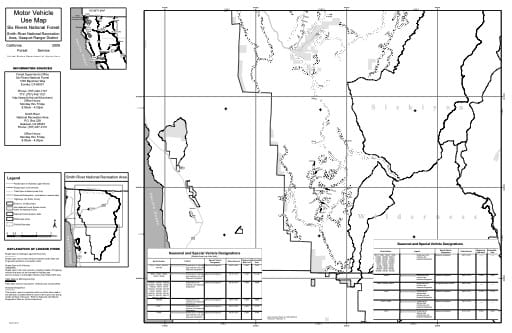 map of Six Rivers MVUM - Smith Rivers NRA South 2009