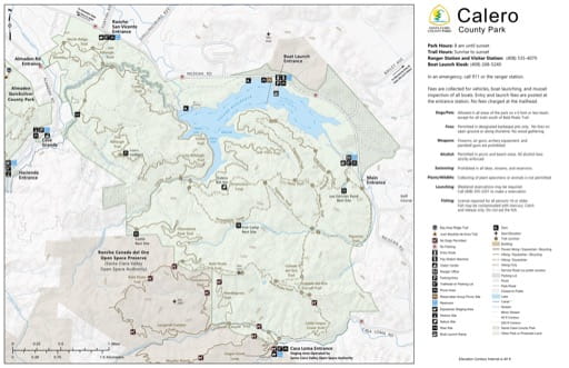 Calero County Park Map Calero County Park