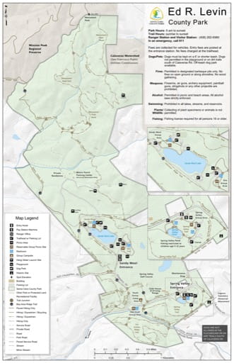 Map of Ed R. Levin County Park (CP) in Santa Clara County, California. Published by Santa Clara County Parks.