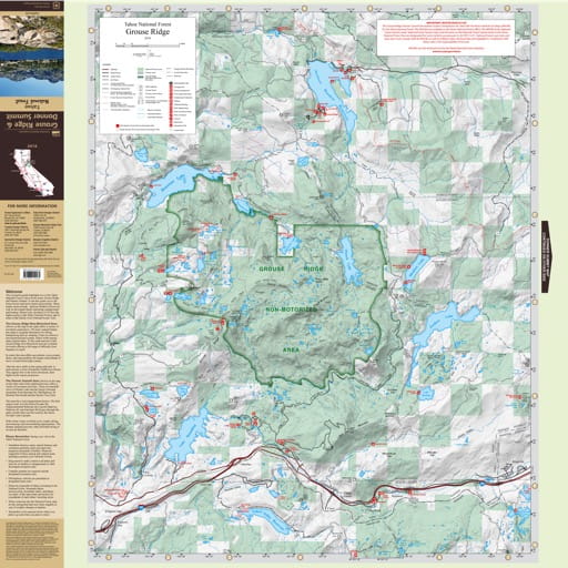 Recreation Map of the Grouse Ridge area in Tahoe National Forest (NF) in California. Published by the U.S. National Forest Service (USFS).