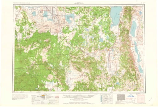 Vintage 1958 USGS 1:250000 map of Alturas in California. Published by the U.S. Geological Survey (USGS).