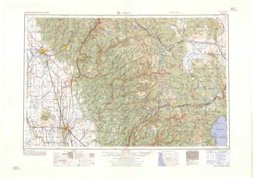 Vintage 1960 USGS 1:250000 map of Chico in California. Published by the U.S. Geological Survey (USGS).