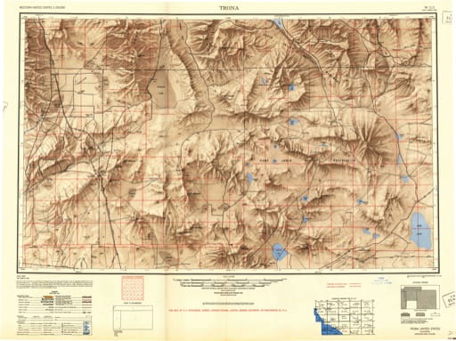 Vintage 1947 USGS 1:250000 map of Bakersfield in California. Published by the U.S. Geological Survey (USGS).