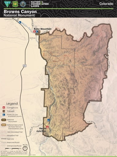 map of Browns Canyon - Visitor Map