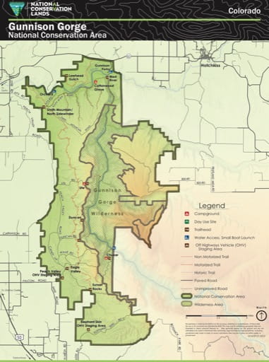 map of Gunnison Gorge - Visitor Map