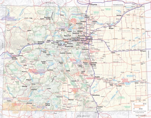 map of Colorado State - Colorado State Map