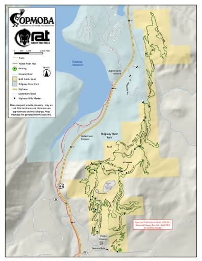 map of Ridgway - Mountain Bike Trails