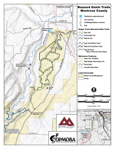 map of Buzzard Gulch - Mountain Bike Trails