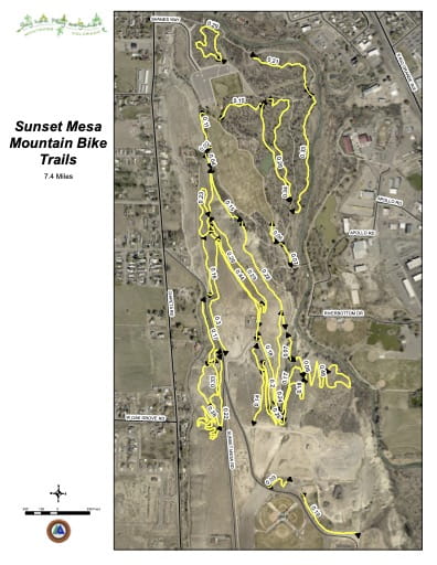 map of Sunset Mesa - Mountain Bike Trails