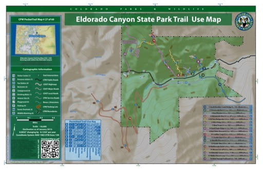 Eldorado Canyon Trail Map Eldorado Canyon State Park