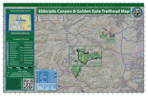 map of Eldorado Canyon - Eldorado Canyon & Golden Gate (#28) Trailheads