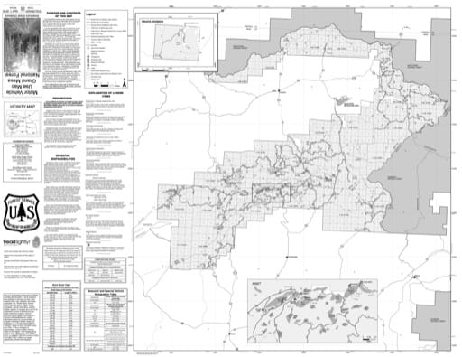 Motor Vehicle Use Map (MVUM) of Grand Mesa National Forest (NF) in Colorado. Published by the U.S. Forest Service (USFS).