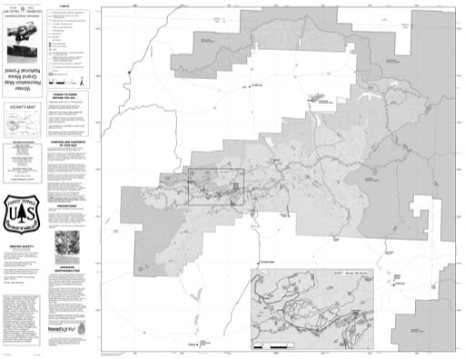 map of Grand Mesa MVUM - Winter 2017