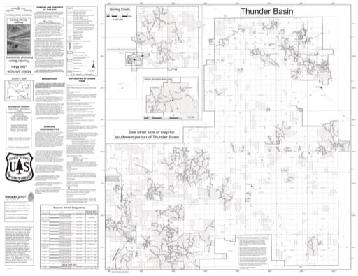 map of Thunder Basin National Grassland MVUM - Douglas North 2015
