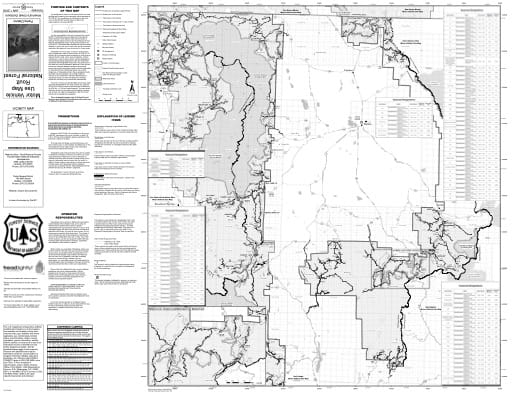 Motor Vehicle Use Map (MVUM) of Parks Ranger District in Routt National Forest (NF). Published by the U.S. Forest Service (USFS).
