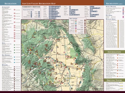 map of San Luis Valley - Recreation Map
