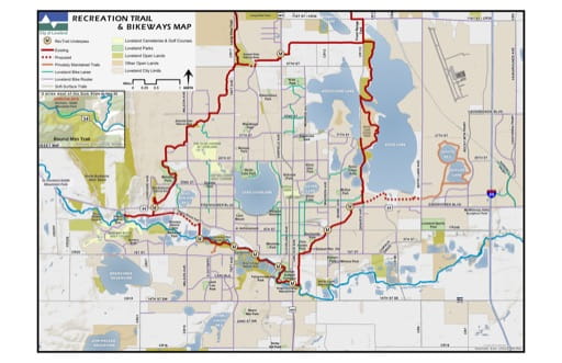map of Boyd Lake - Loveland - Trails and Bikeways