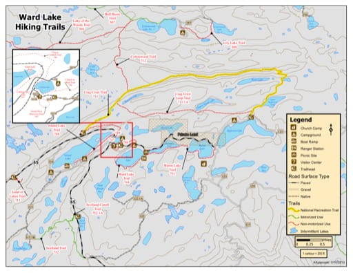 map of Grand Mesa - Ward Lake Trails