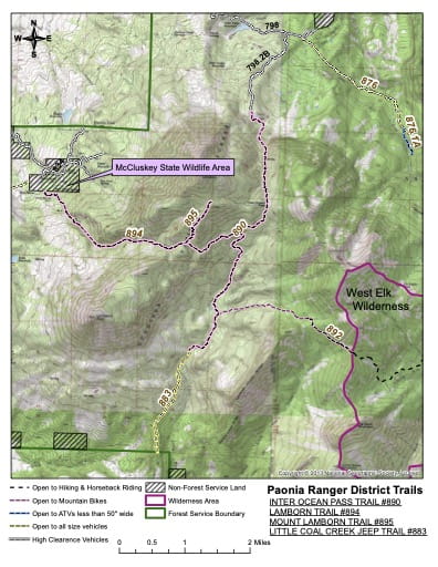 map of Gunnison - Inter-Ocean Pass #890