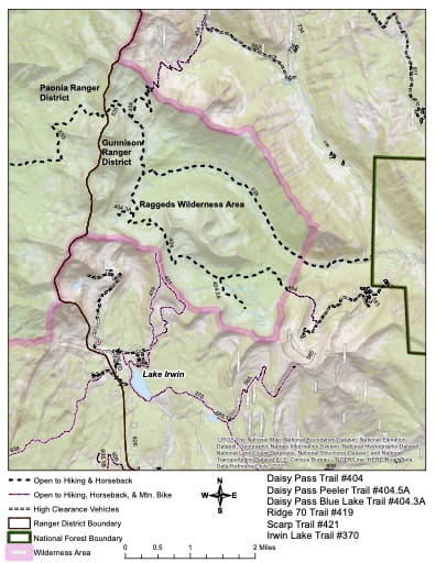 map of Gunnison - Daisy Pass #404