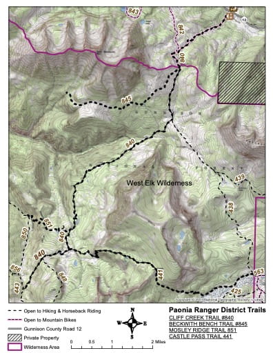 map of Gunnison - Cliff Creek #840