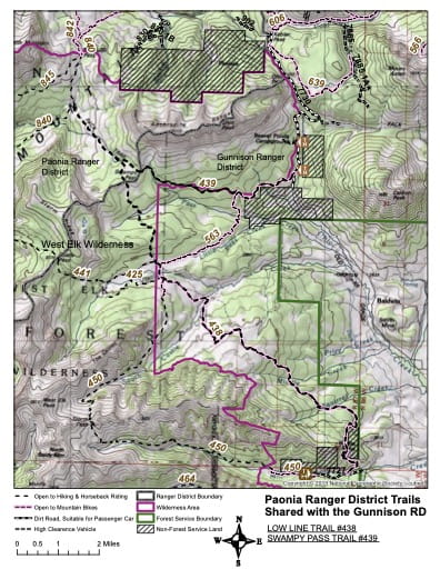 map of Gunnison - Low Line Trail #438