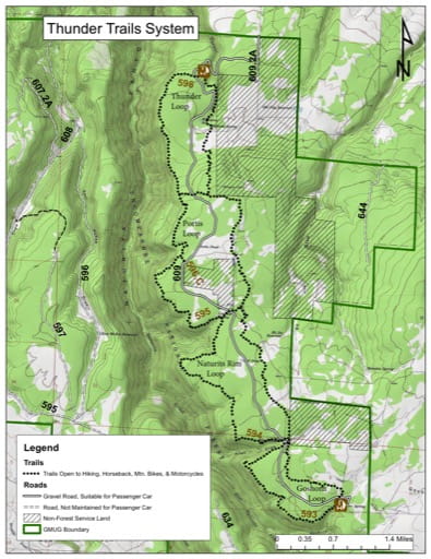 map of Uncompahgre - Thunder Trails