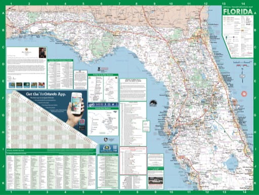 map of Florida State - Highway Map 2017 North