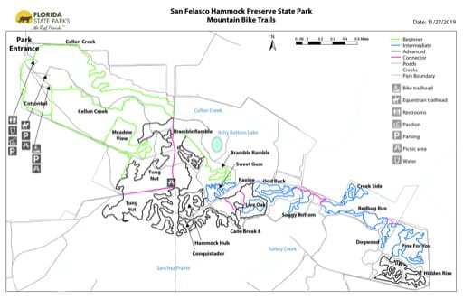 San Felasco Trail Map San Felasco Hammock - Mountain Bike Trails