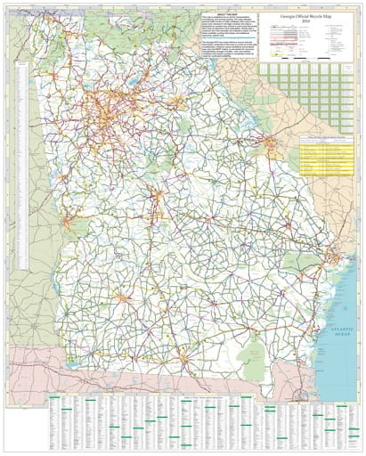 Statewide Bike Map of Georgia. Published by the Georgia Department of Transportation (GDOT).