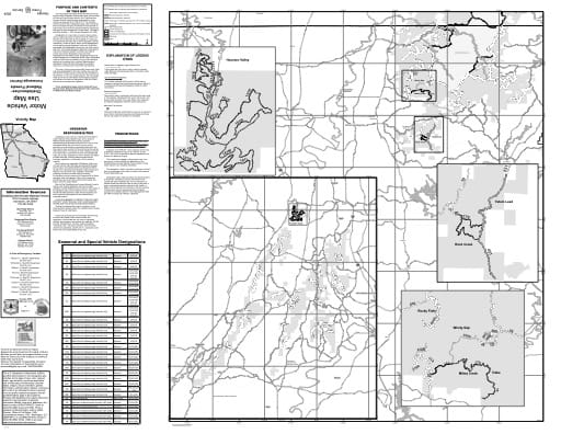 Motor Vehicle Use Map (MVUM) of the Conasauga Ranger District of Chattahoochee-Oconee National Forest (NF) in Georgia. Published by the U.S. Forest Service (USFS).