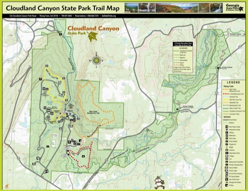 Visitor Map of Cloudland Canyon State Park (SP) in Georgia. Published by Georgia State Parks & Historic Sites.