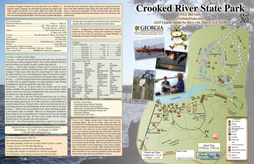 Visitor Map of Crooked River State Park (SP) in Georgia. Published by Georgia State Parks & Historic Sites.