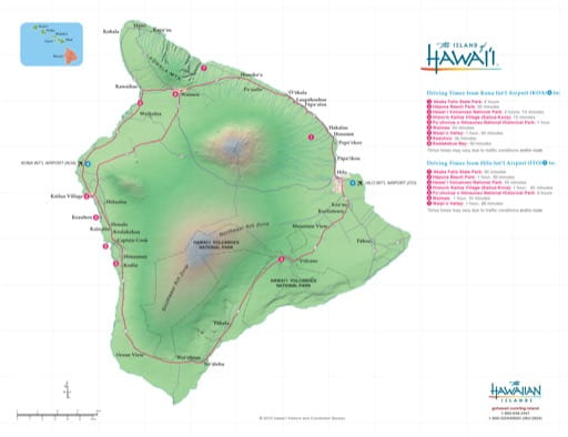 Driving Map of the Island of Hawaiʻi (Hawaii). Published by the Hawaii Tourism Authority.