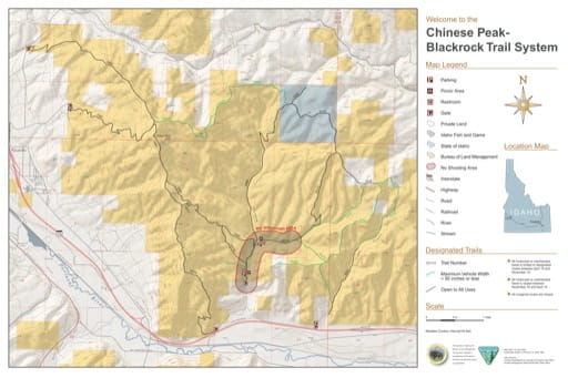 map of Chinese Peak-Blackrock - Trails