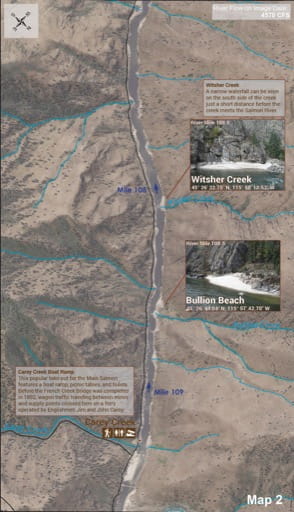 Map 2 of the Lower Salmon River Guide in Idaho. Published by the Bureau of Land Management (BLM).