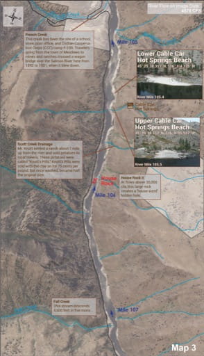 Map 3 of the Lower Salmon River Guide in Idaho. Published by the Bureau of Land Management (BLM).