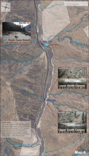 Map 4 of the Lower Salmon River Guide in Idaho. Published by the Bureau of Land Management (BLM).