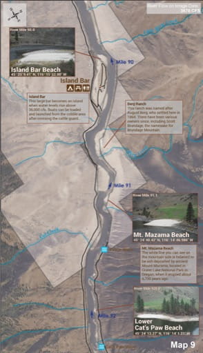 Map 9 of the Lower Salmon River Guide in Idaho. Published by the Bureau of Land Management (BLM).