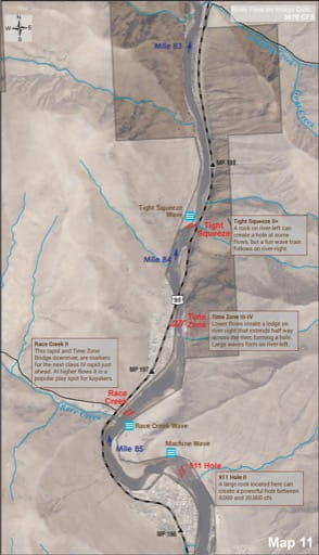 Map 11 of the Lower Salmon River Guide in Idaho. Published by the Bureau of Land Management (BLM).
